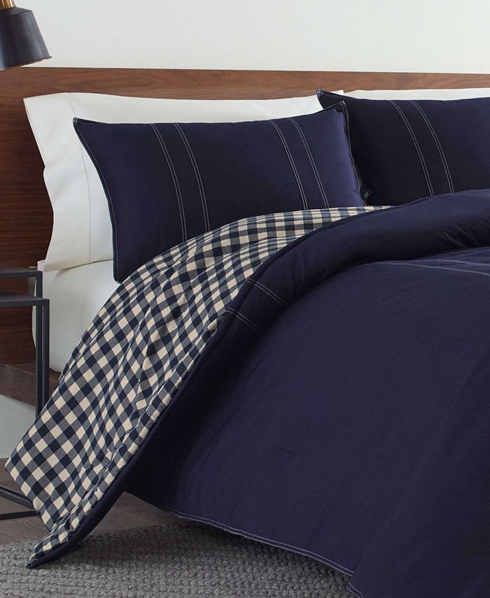 Eddie Bauer Kingston Cotton Reversible 3 Piece Duvet Cover Set, King Macy's