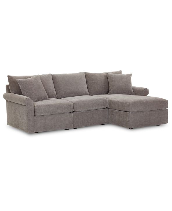 Furniture Wedport 3Pc. Fabric Modular Sectional Sofa with