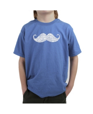 image of La Pop Art Big Boy-s Word Art T-Shirt - Ways To Style A Moustache