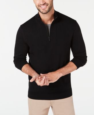 Alfani Men's Quarter-Zip Ribbed Placket Sweater, Created for