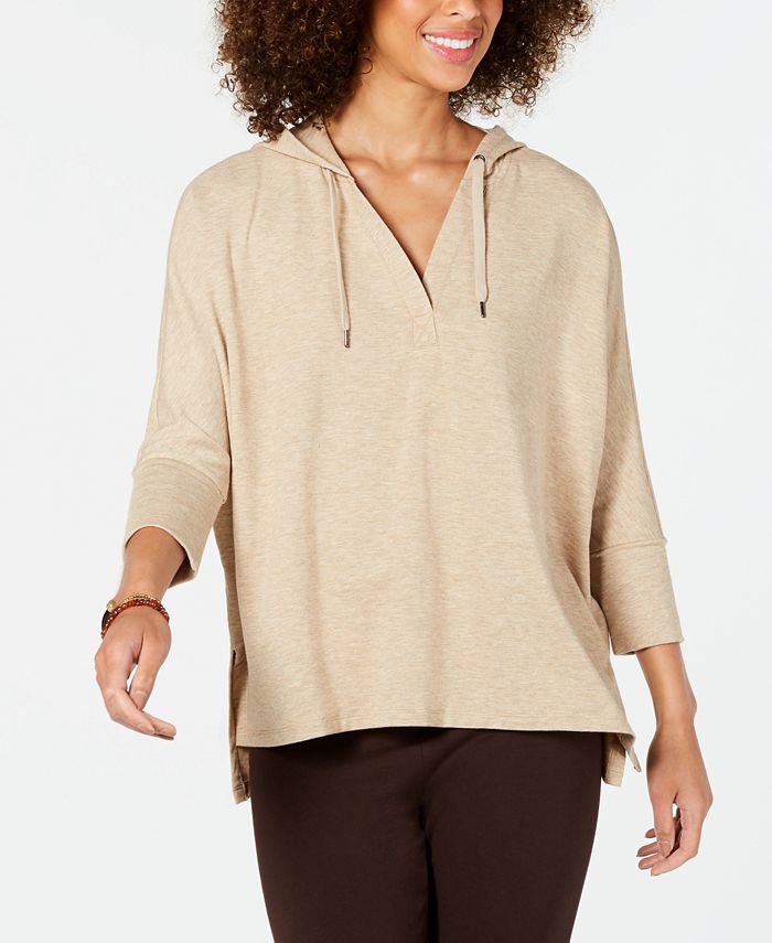Style Co Hoodie 3 4 Sleeve Top Created For Macy S Reviews Tops Women Macy S