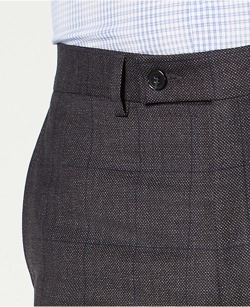 DKNY Men's Modern Fit Stretch Plaid Suit Separate Pants Charcoal Size 32X32