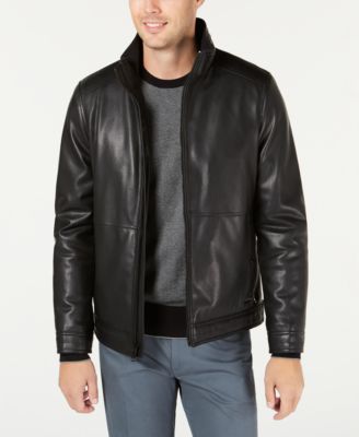 macy's calvin klein leather jacket