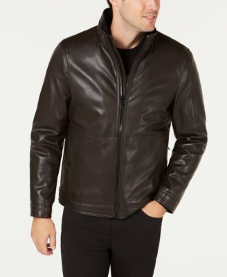 calvin klein mens leather jacket