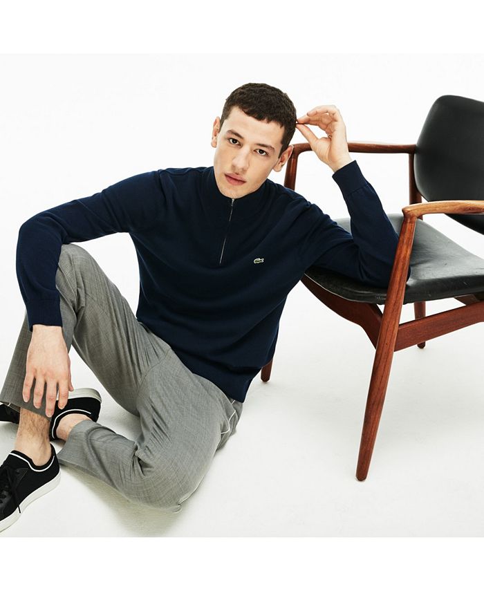 Lacoste Men's Quarter Zip Cotton Sweater Macy's