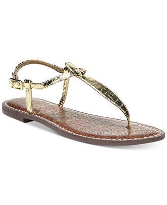 Sam Edelman Gigi T-Strap Flat Sandals - Macy's