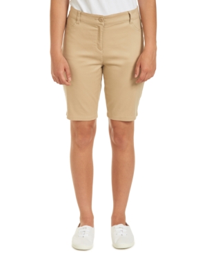 image of Nautica Juniors Khaki Sateen Bermuda with Adjustable Waistband