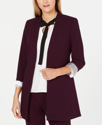 Calvin Klein Roll-Sleeve Open-Front Blazer - Macy's