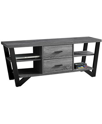 Monarch Specialties - TV Stand - 60"L Grey-black With 2 Storage Drawers