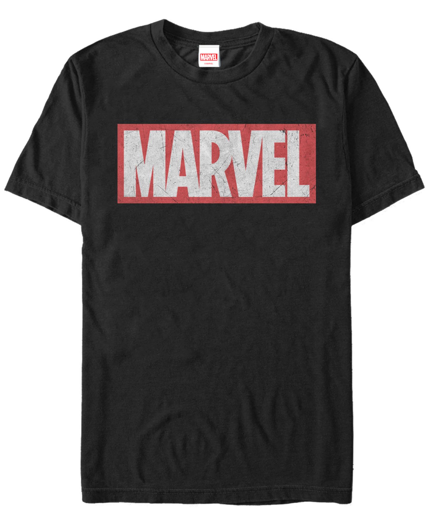 Мужская футболка Fifth Sun Marvel Distressed Marvel Logo Short Sleeve, цвет: Чёрный — фото 1