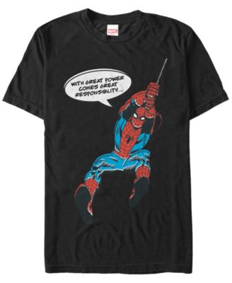 Marvel Men's Comic Collection Spider-Man with Great Power Short Sleeve T-Shirt