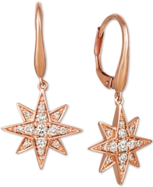 image of Le Vian Nude Diamonds Celestial Star Drop Earrings (3/8 ct. t.w.) in 14k Rose Gold