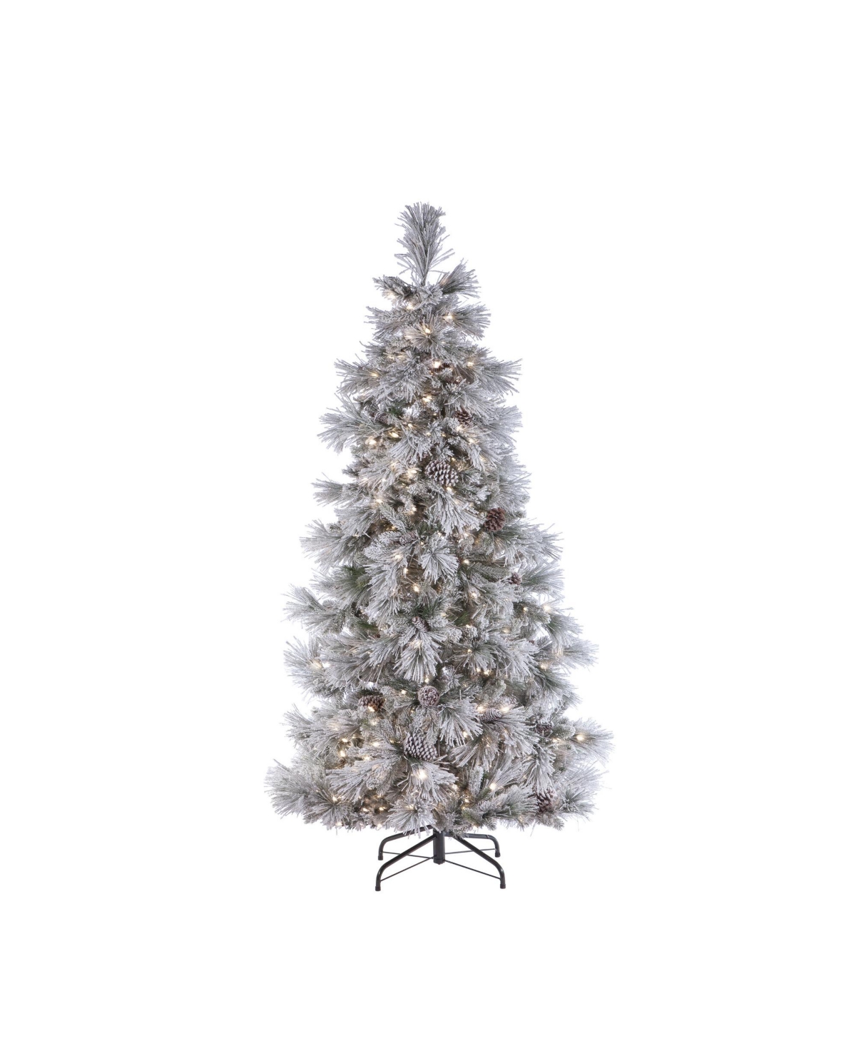 7ft. Pre-Lit Lightly Flocked Snowbell Pine with 450 Twinkle Lights - Green