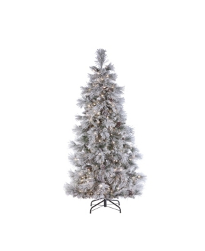 Sterling 7ft. Pre-lit Lightly Flocked Snowbell Pine With 450 Twinkle Lights In Green