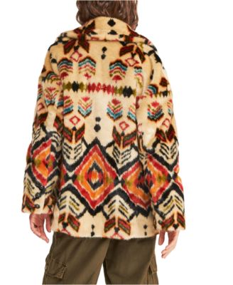 Free People Carmella Faux-Fur Coat - Macy's