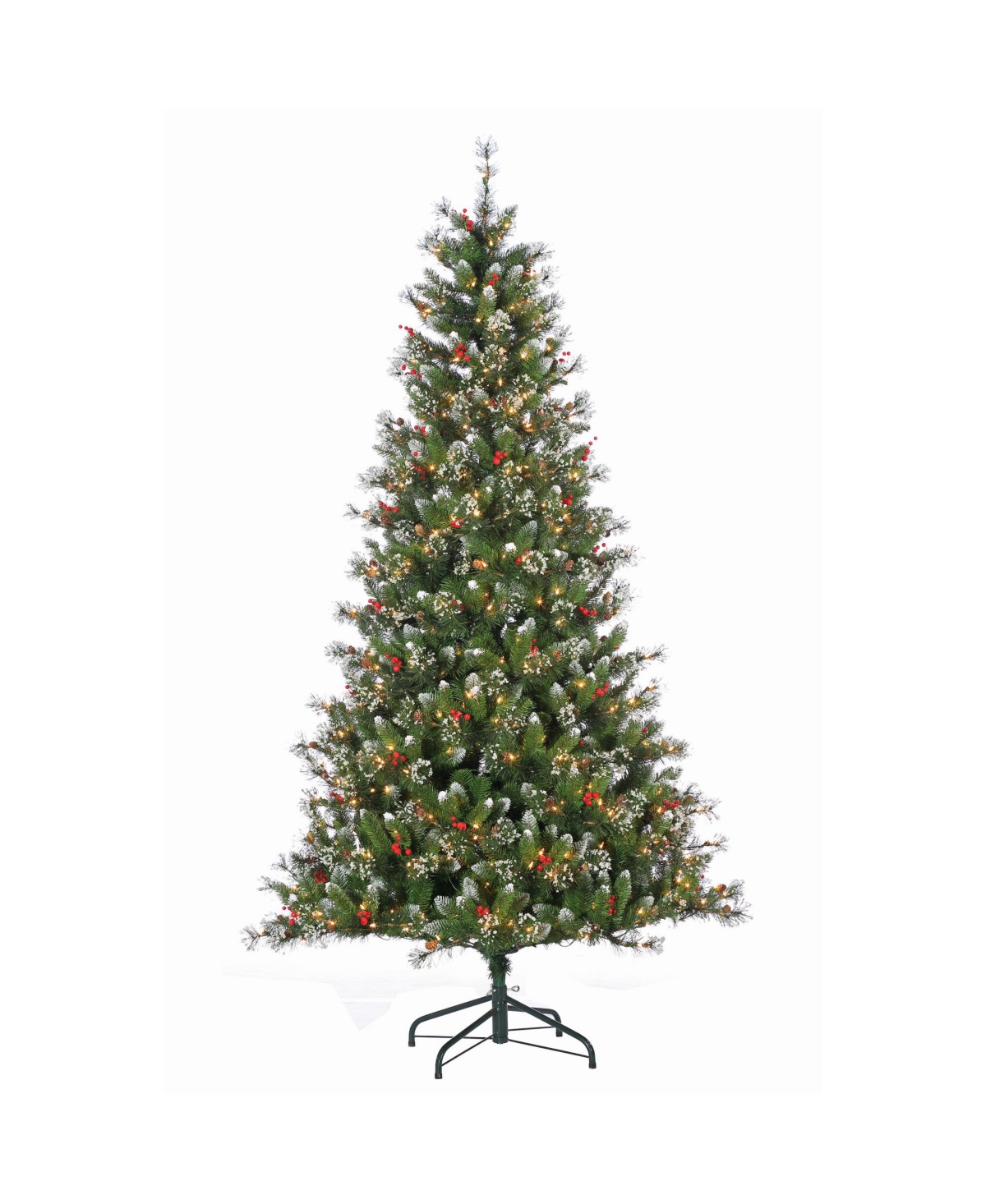 7.5Ft. Pre-Lit Mixed Needle Glazier Pine with Iced Tips and 500 Clear Lights - Green