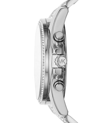 Michael Kors - Women's Chronograph Whitney Stainless Steel Pav&eacute; Bracelet Watch 45mm