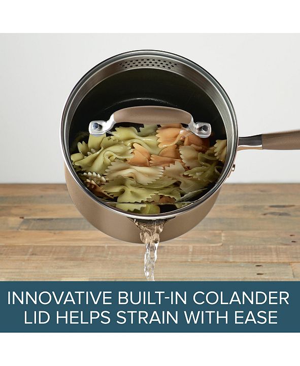 Anolon Advanced Home HardAnodized 3Qt. Nonstick Straining Saucepan & Reviews Cookware