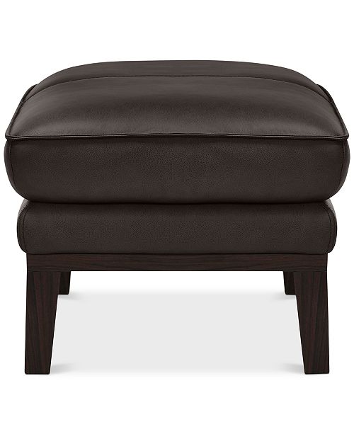 Furniture Chanute 32" Leather Ottoman, Created for Macy's & Reviews