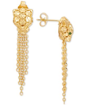 EFFY Collection Effy Oro By EFFY® Panther Tassel Drop Earrings In 14k ...