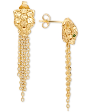 image of Effy Oro by Effy Panther Tassel Drop Earrings in 14k Gold