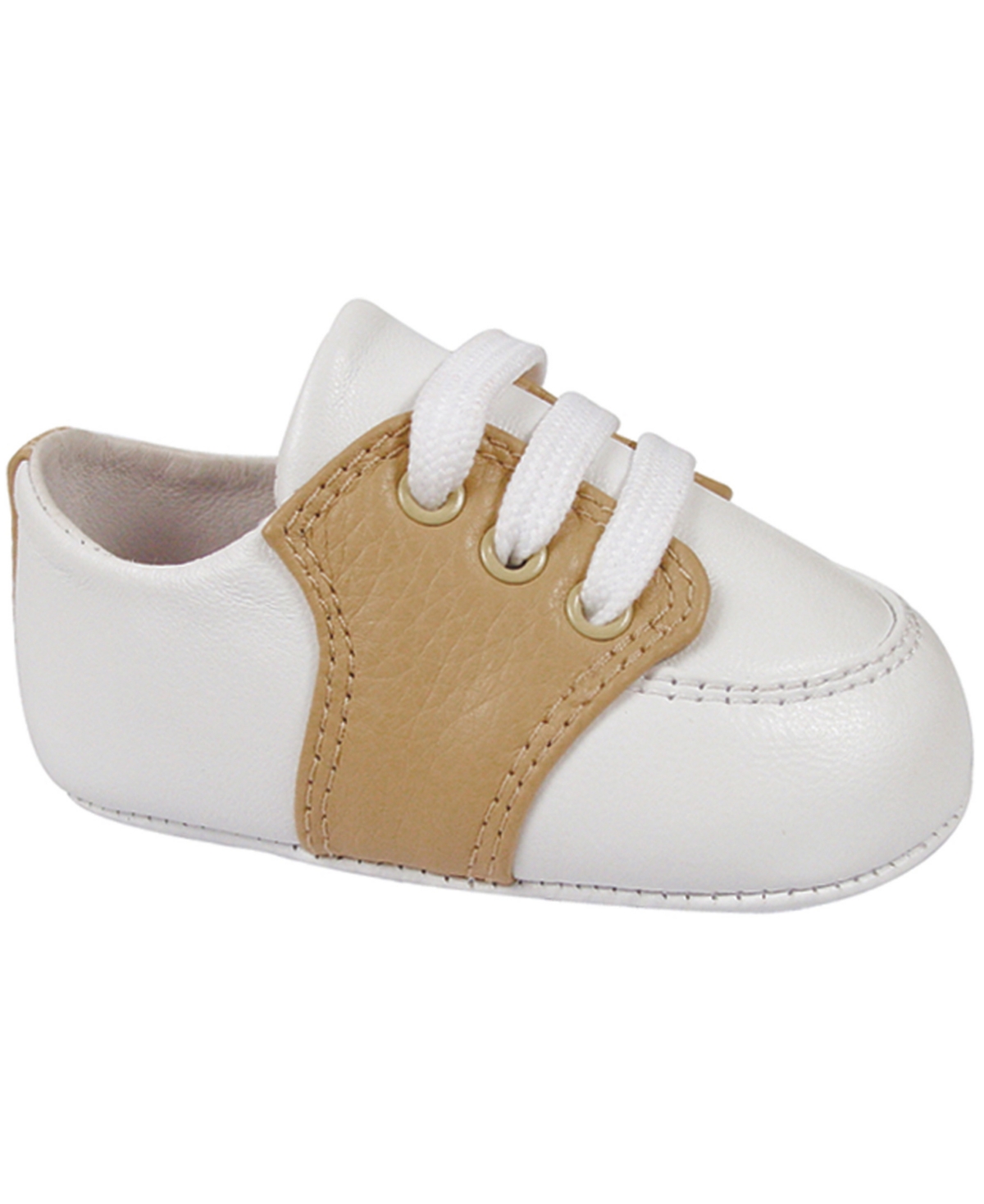 Baby Deer Baby Boy Comfort Laced Leather Saddle Oxford In White