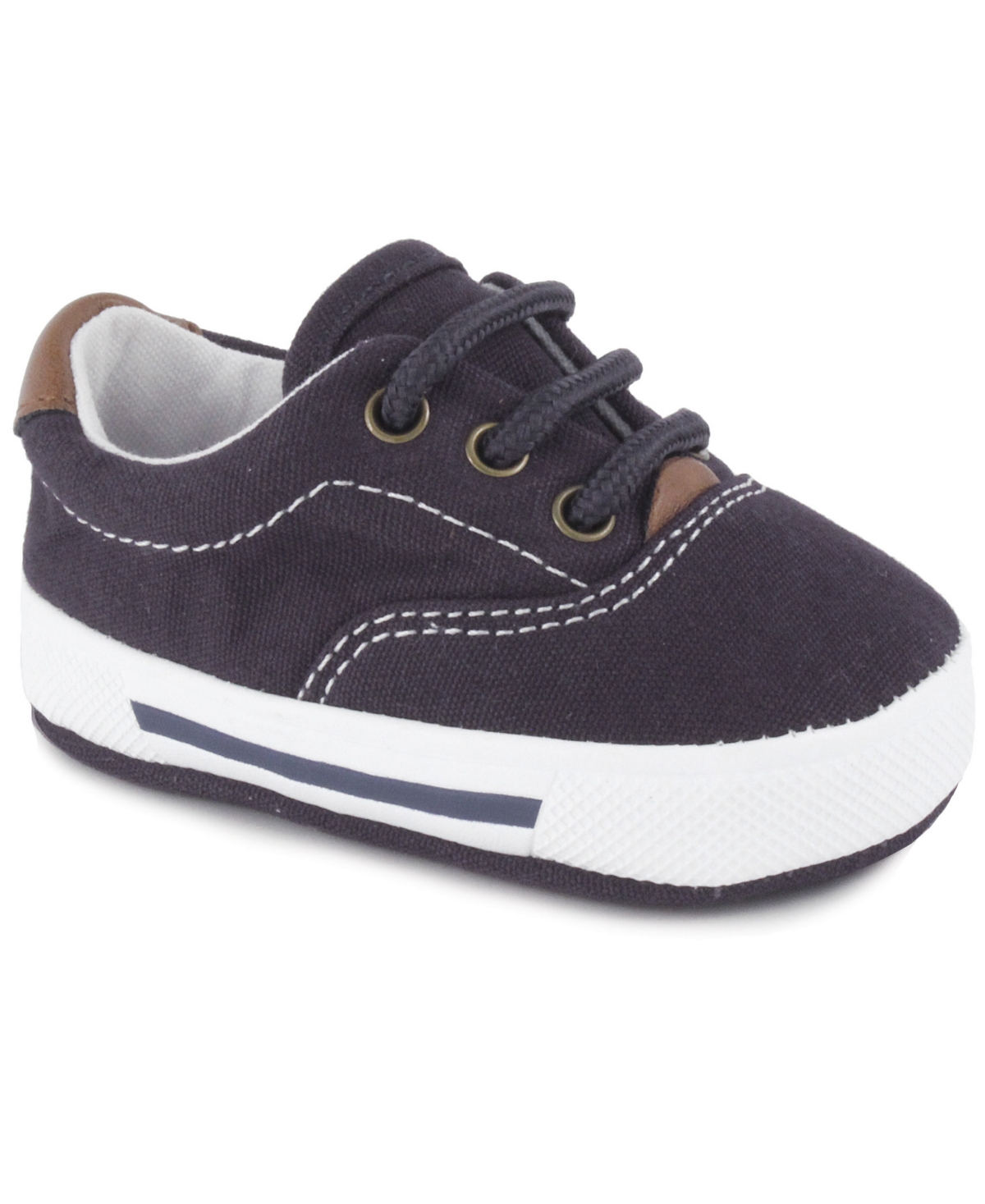 Shop Baby Deer Baby Boy Essential Canvas Lace-up Sneaker In Navy