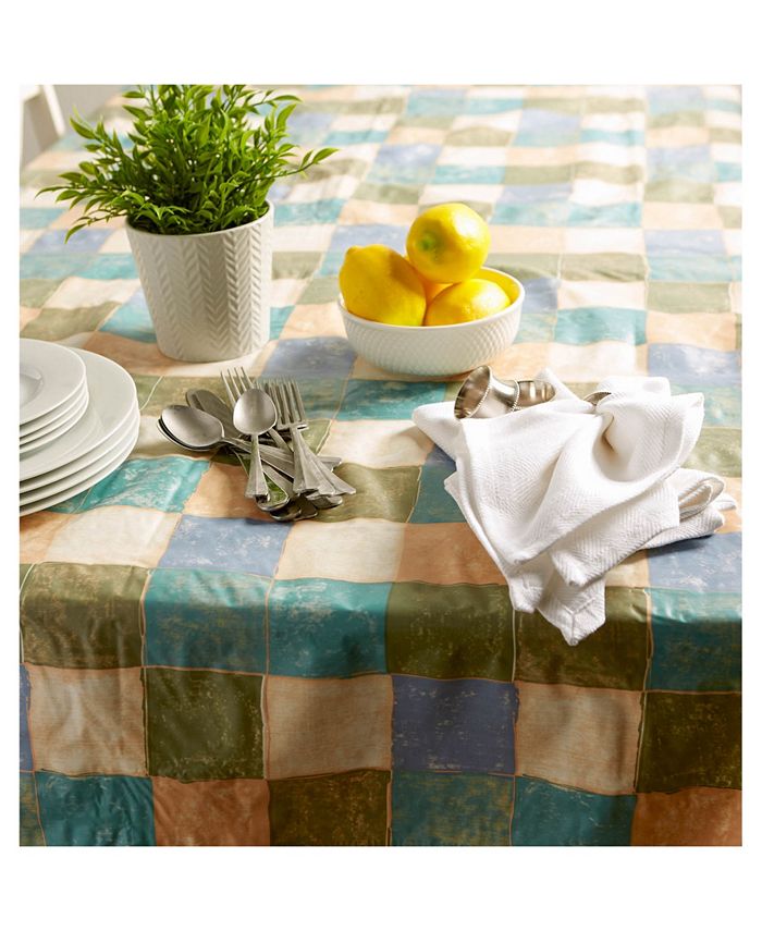 Design Imports Tiles 60" Round Vinyl Table Cloth Macy's