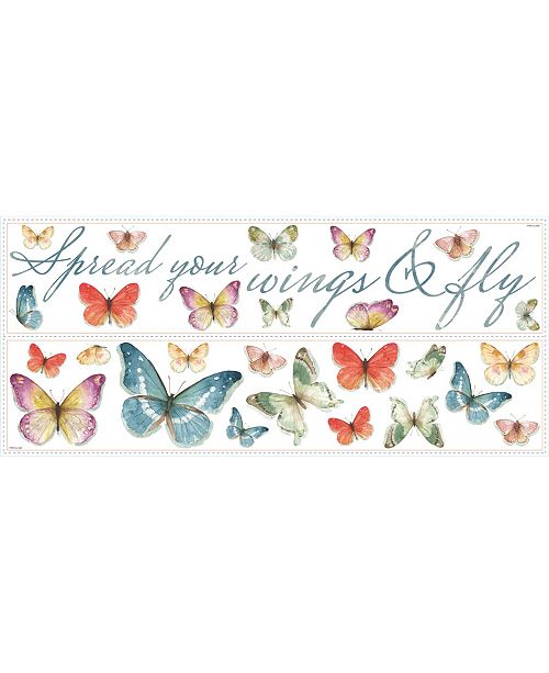 Lisa Audit Butterfly Quote Peel And Stick Wall Decals