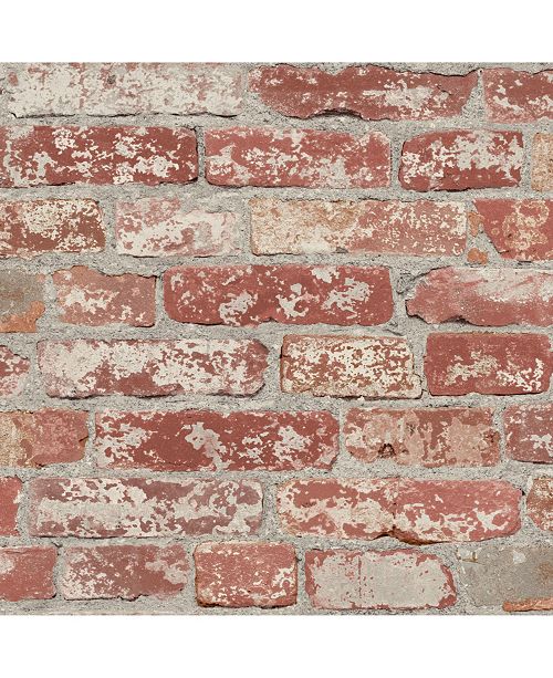 Stuccoed Dark Red Brick Peel And Stick Wallpaper