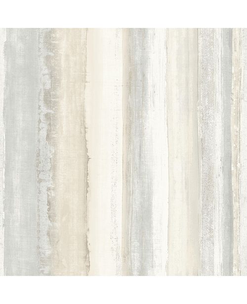 York Wallcoverings Tan Watercolor Stripe Peel Stick Wallpaper