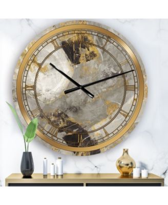 Designart Glam Oversized Metal Wall Clock