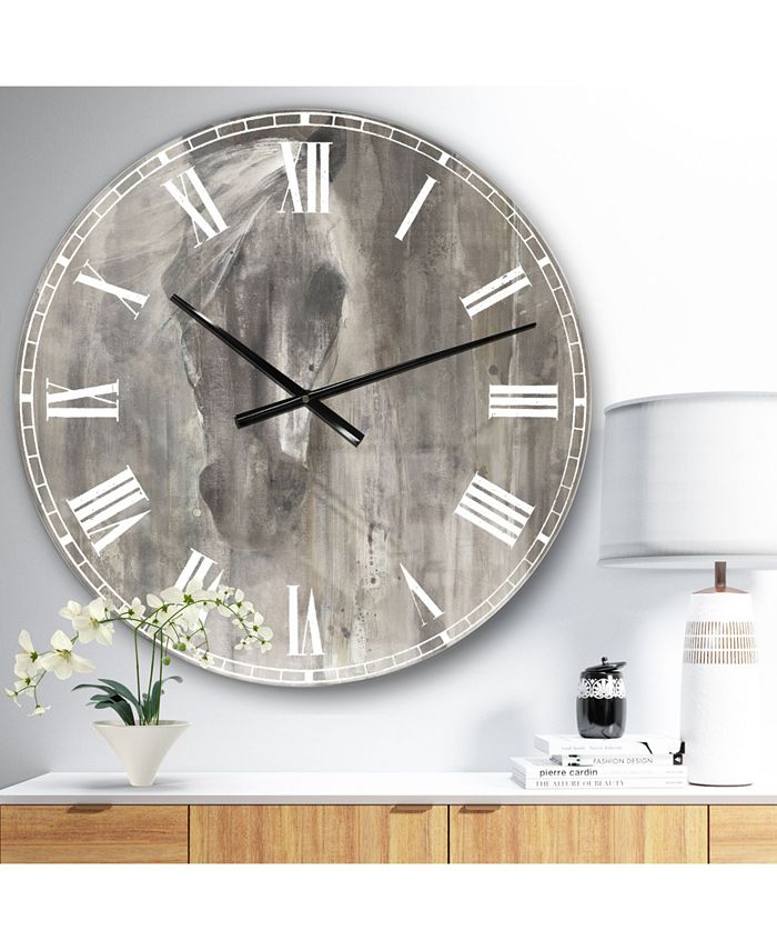 Designart Modern Farmhouse Oversized Metal Wall Clock - Macy's