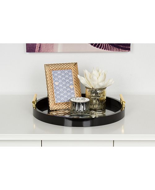 Kate And Laurel Caspen Round Decorative Tray 15 5 X 15 5