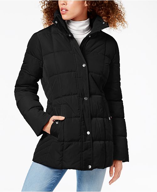 Tommy Hilfiger Hooded Faux Fur Trim Puffer Coat Created For