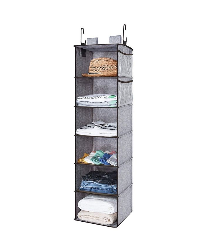 StorageWorks 6Shelf Hanging Fabric Closet Organizer with Side Pockets Macy's