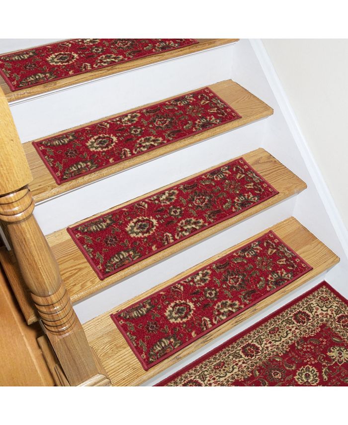Ottomanson Ottohome Patterned NonSlip PetFriendly Stair Treads Set of