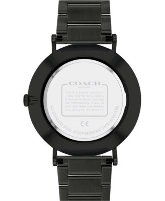 COACH Men's Charles Black Stainless Steel Bracelet Watch 41mm - Macy's