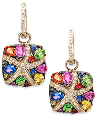 effy sapphire earrings diamond starfish ct multicolor gold jewelry macys 14k fine watercolors macy multicolour created
