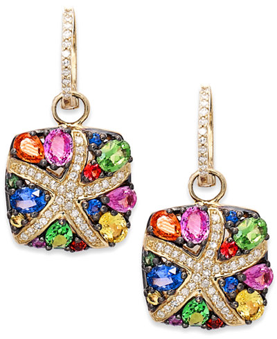 effy sapphire earrings diamond starfish ct multicolor gold jewelry macys 14k fine watercolors macy multicolour created