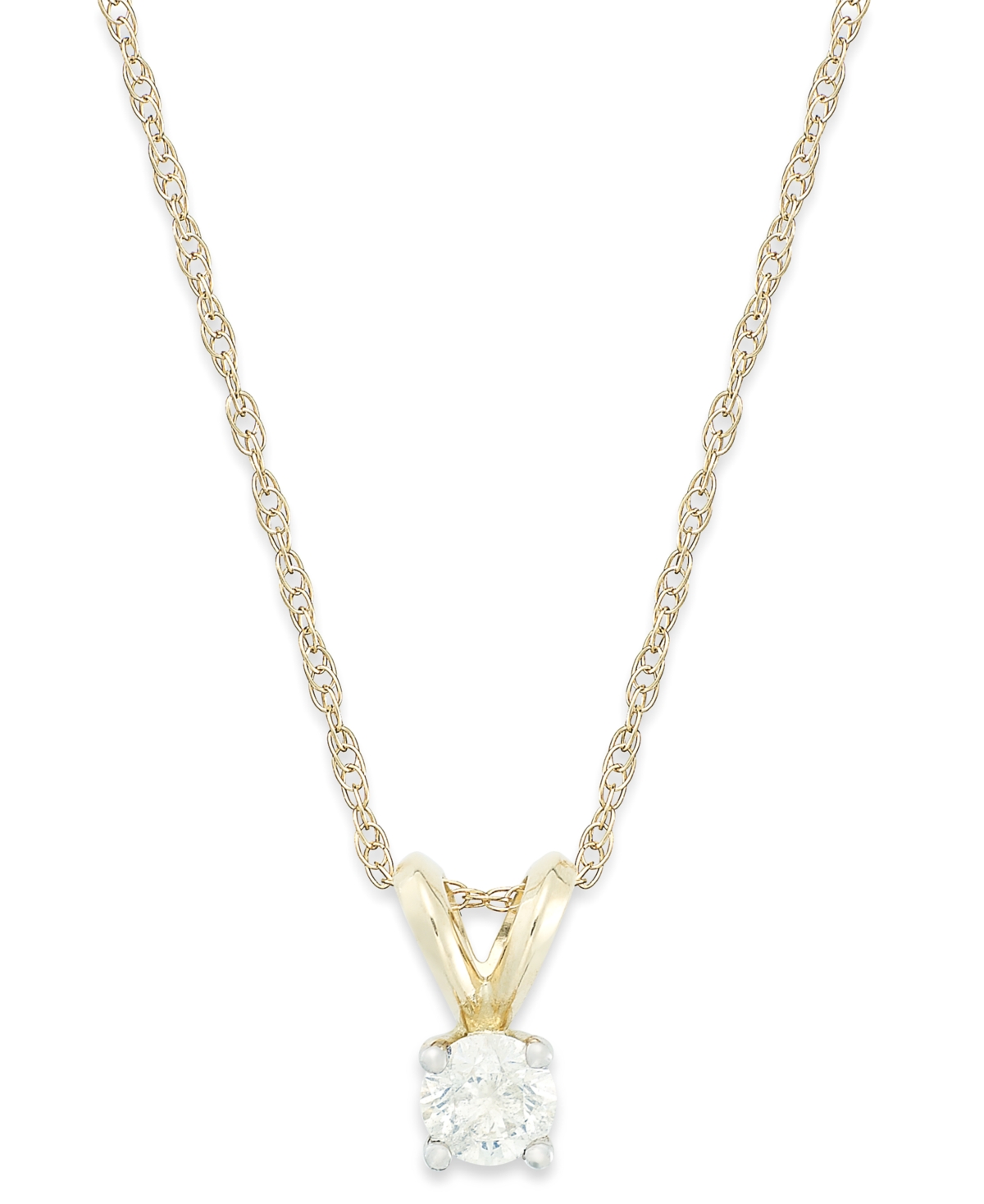 Round-Cut Diamond Pendant Necklace in 10k White or(1/4 ct. t.w.) - Yellow Gold