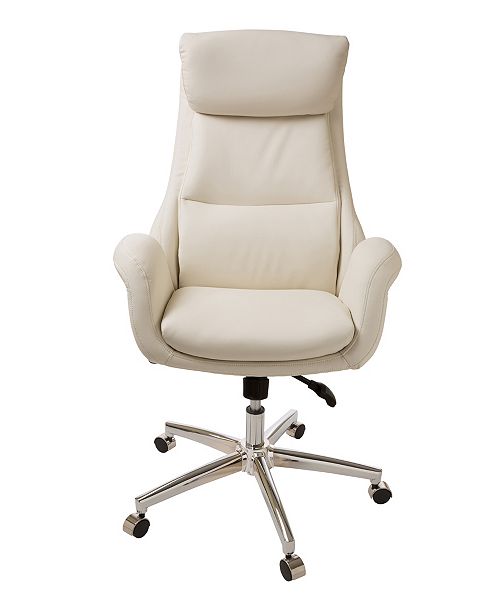 Glitzhome Mid Century Modern Bonded Leather Gaslift Adjustable Swivel Office Chair Reviews Furniture Macy S