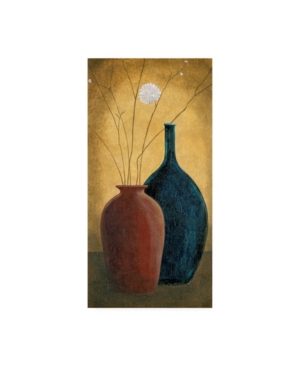 Trademark Global Pablo Esteban Two Thick Vases And Flowers Canvas Art In Multi