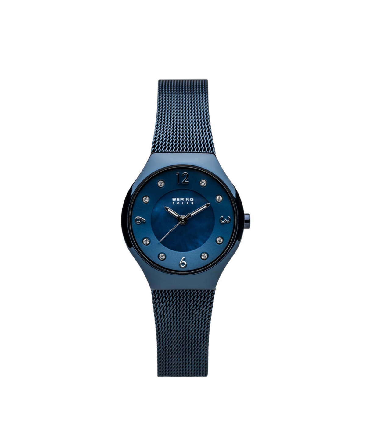 Ladies' Slim Solar Stainless Steel Mesh Watch - Blue