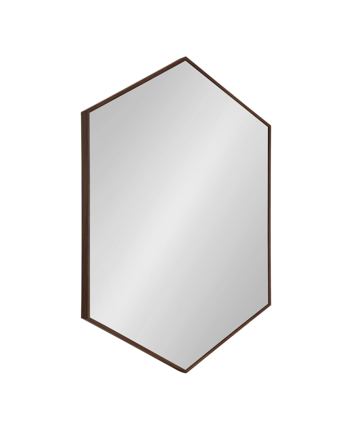 Rhodes Framed Hexagon Wall Mirror - 24.75" x 36.75" - Medium Bro
