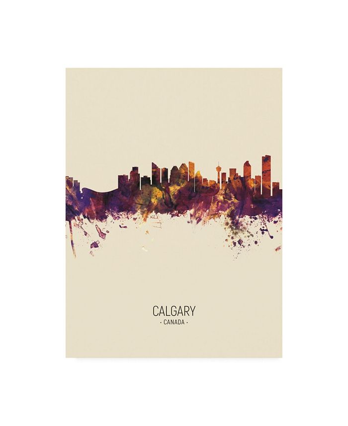 Trademark Global Michael Tompsett Calgary Canada Skyline Portrait III Canvas Art 27" x 33.5