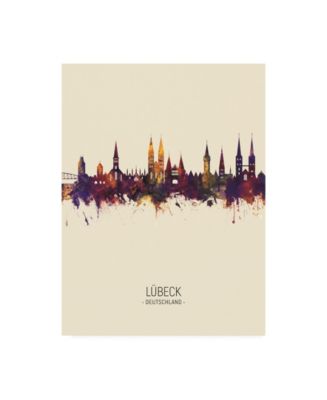 Trademark Global Michael Tompsett Lubeck Germany Skyline Portrait Iii 