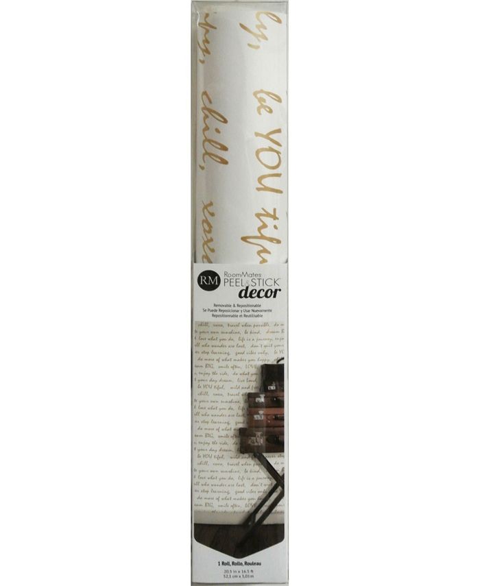 York Wallcoverings Dream Big Script Gold Peel and Stick Wallpaper Macy's