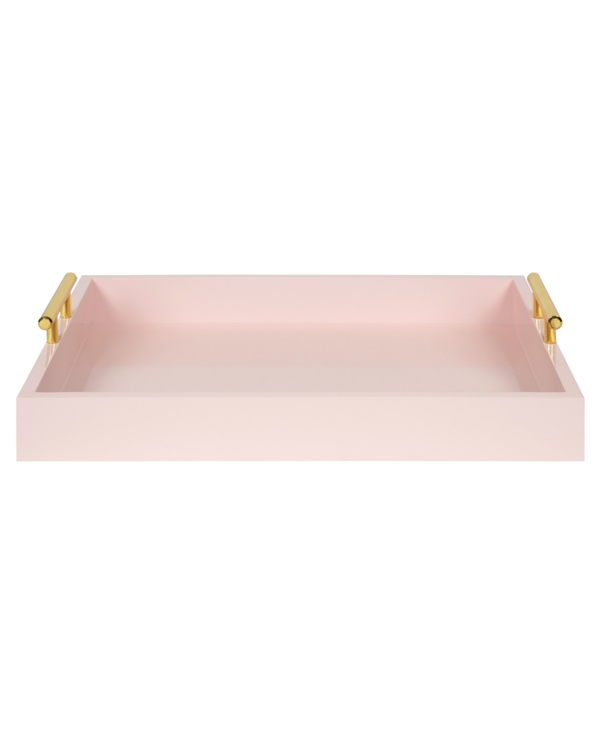 Kate and Laurel Lipton Decorative Wood Tray with Metal Handles - 16.5