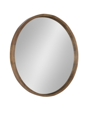 Kate And Laurel Hutton Round Wood Wall Mirror In Brown